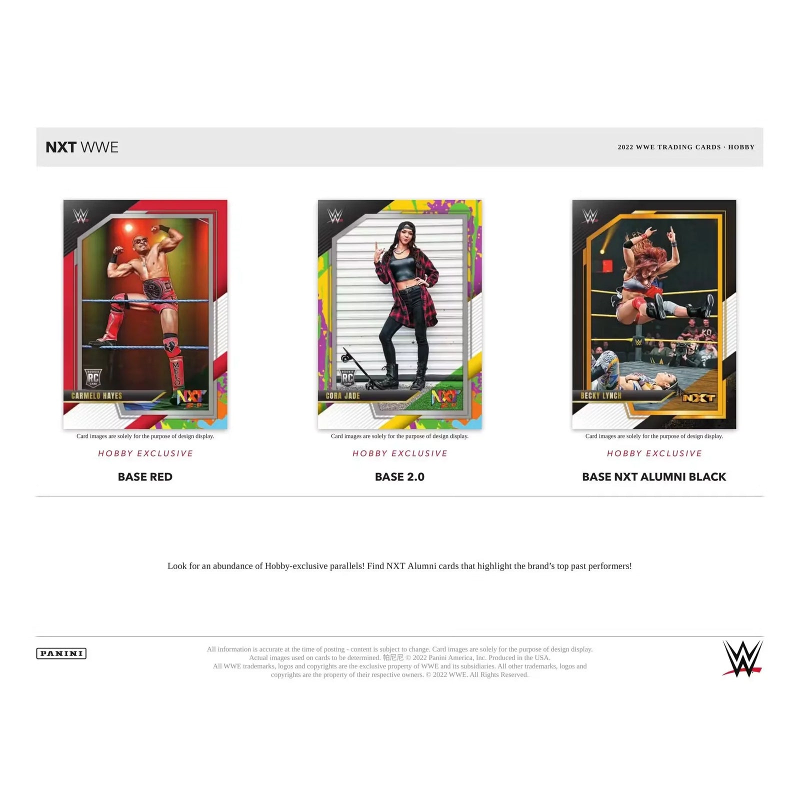 2022 Panini WWE NXT Wrestling Hobby 12-Box Case (Ships Sealed Only) - D