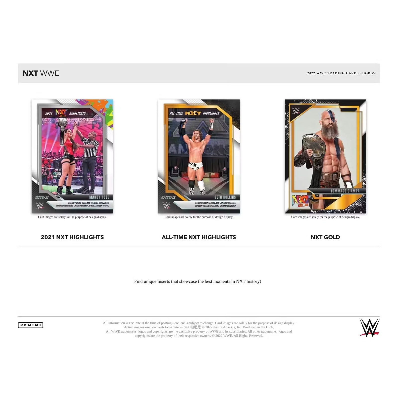2022 Panini WWE NXT Wrestling Hobby 12-Box Case (Ships Sealed Only) - D