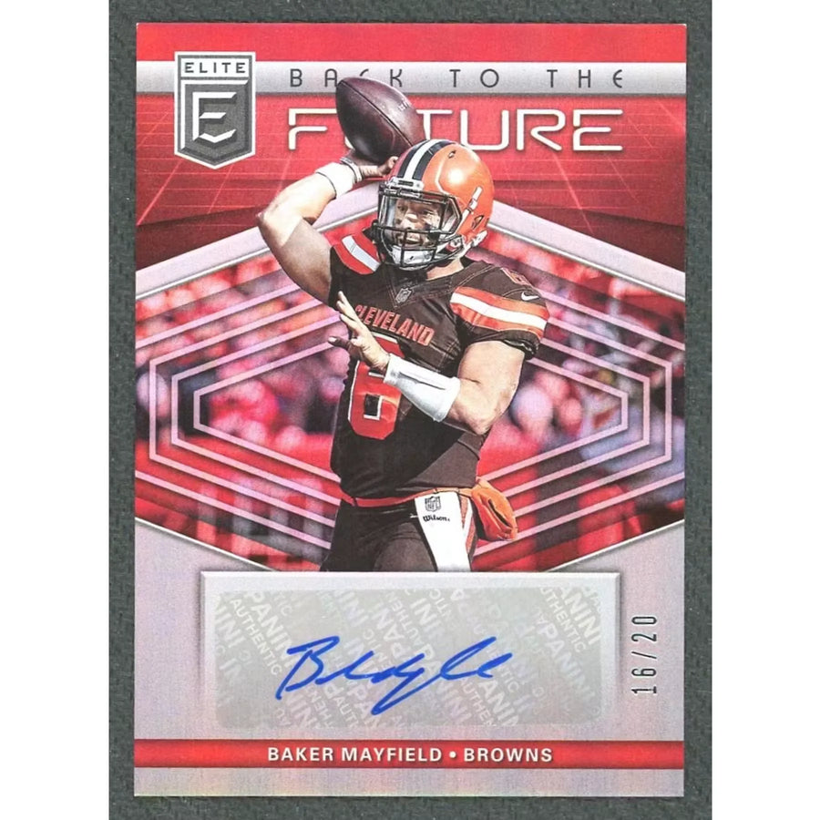 Baker Mayfield Signed 2019 Panini Donruss Elite Card | Back to the Future Auto/20
