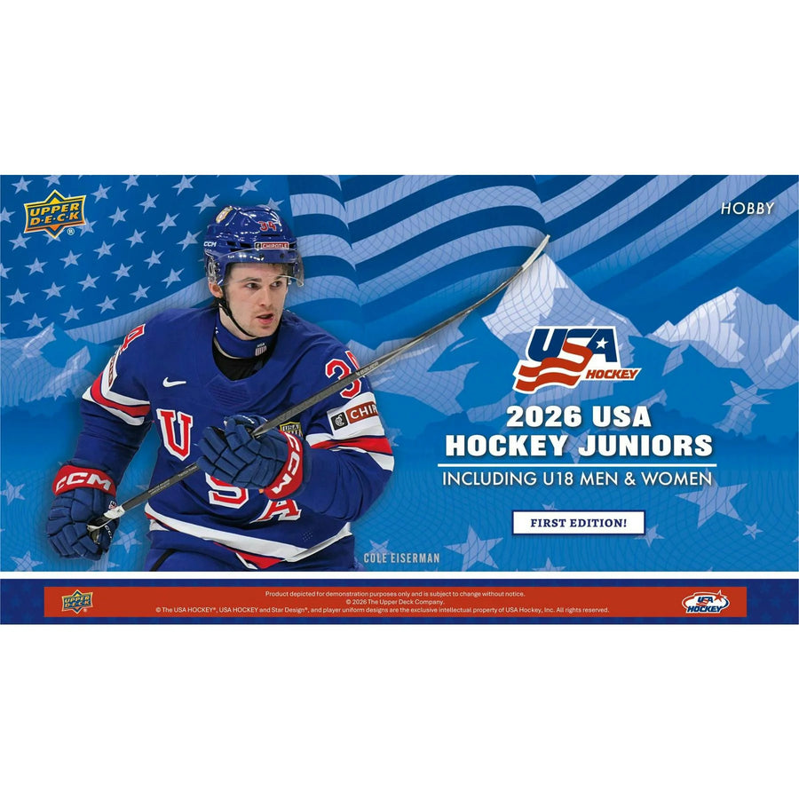 DRAFT - Presell 2026 Upper Deck Team USA Juniors Hockey Hobby Box (Presell) Releases Sep. 16th, 2026