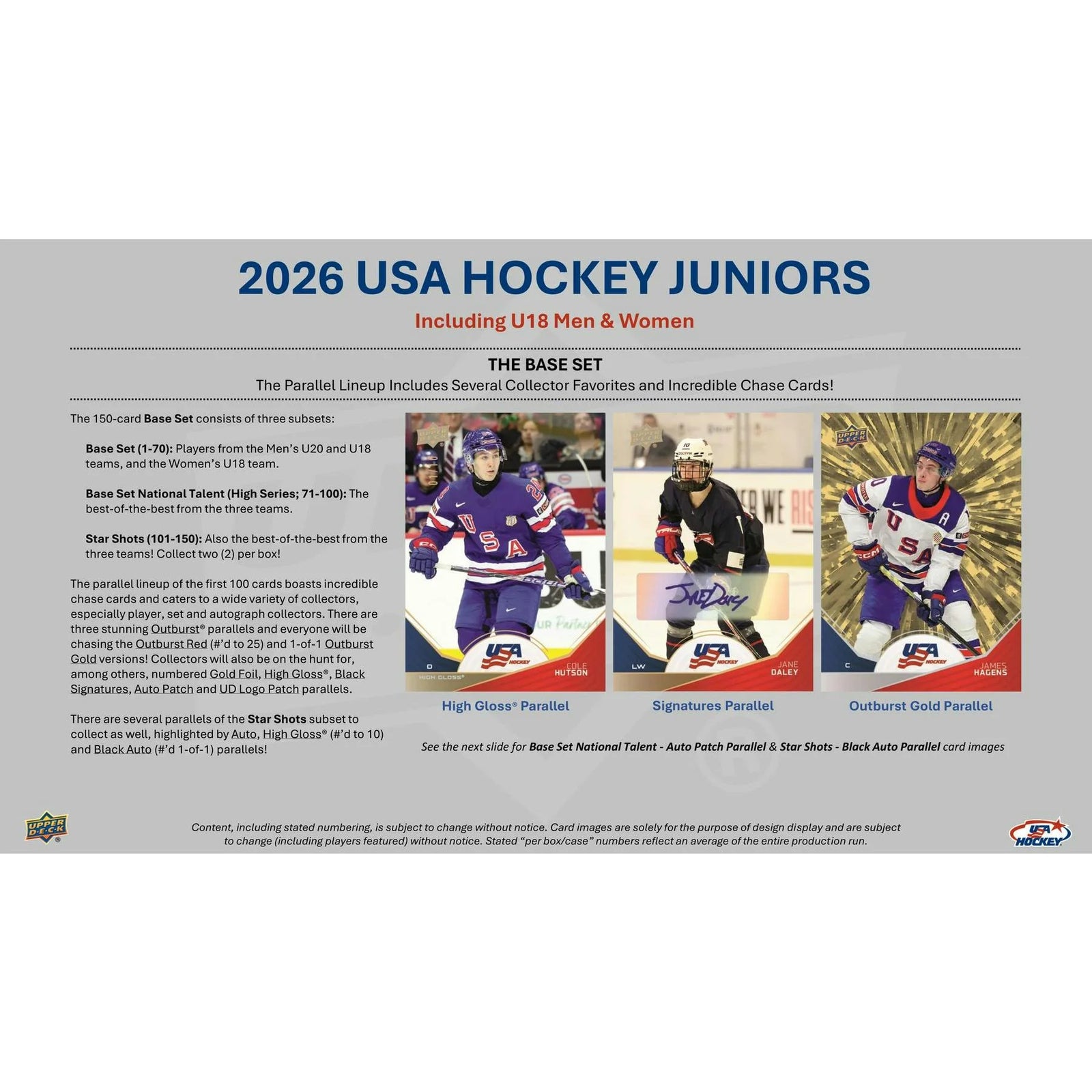 DRAFT - Presell 2026 Upper Deck Team USA Juniors Hockey Hobby 12-Box Case (Presell) Releases Sep. 16th, 2026