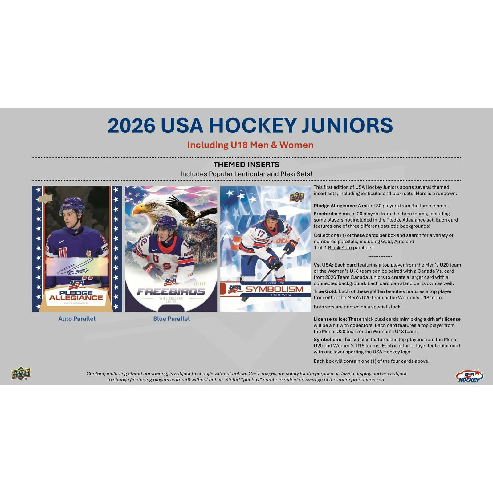 DRAFT - Presell 2026 Upper Deck Team USA Juniors Hockey Hobby 12-Box Case (Presell) Releases Sep. 16th, 2026