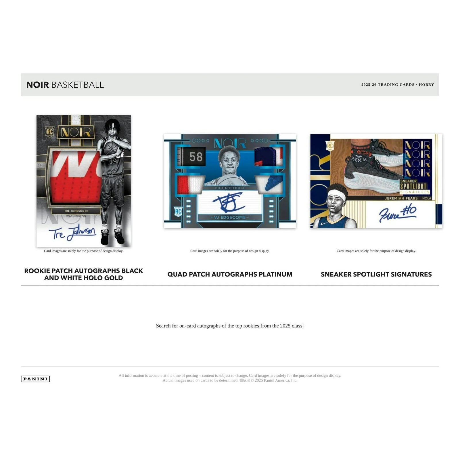 DRAFT - 2025/26 Panini Noir Basketball Hobby Box (Presell)