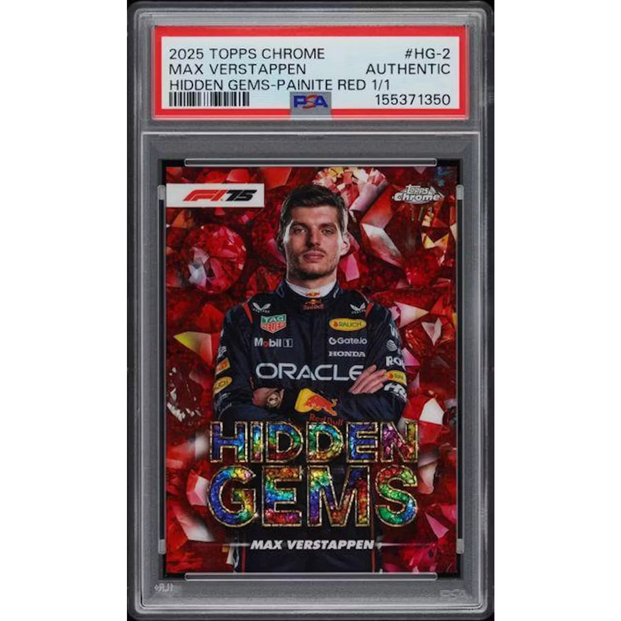 2025 Topps Chrome Max Verstappen Hidden Gems Painite Red 1/1 Sapphire