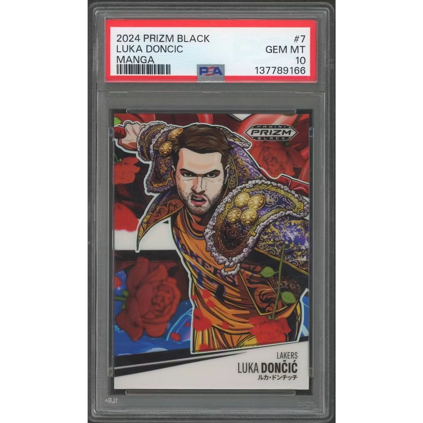 Luka Doncic 2024-25 Panini Prizm Black Manga Card #7 | PSA 10