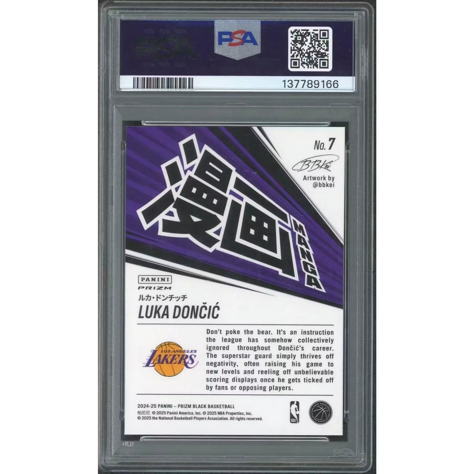 Luka Doncic 2024-25 Panini Prizm Black Manga Card #7 | PSA 10