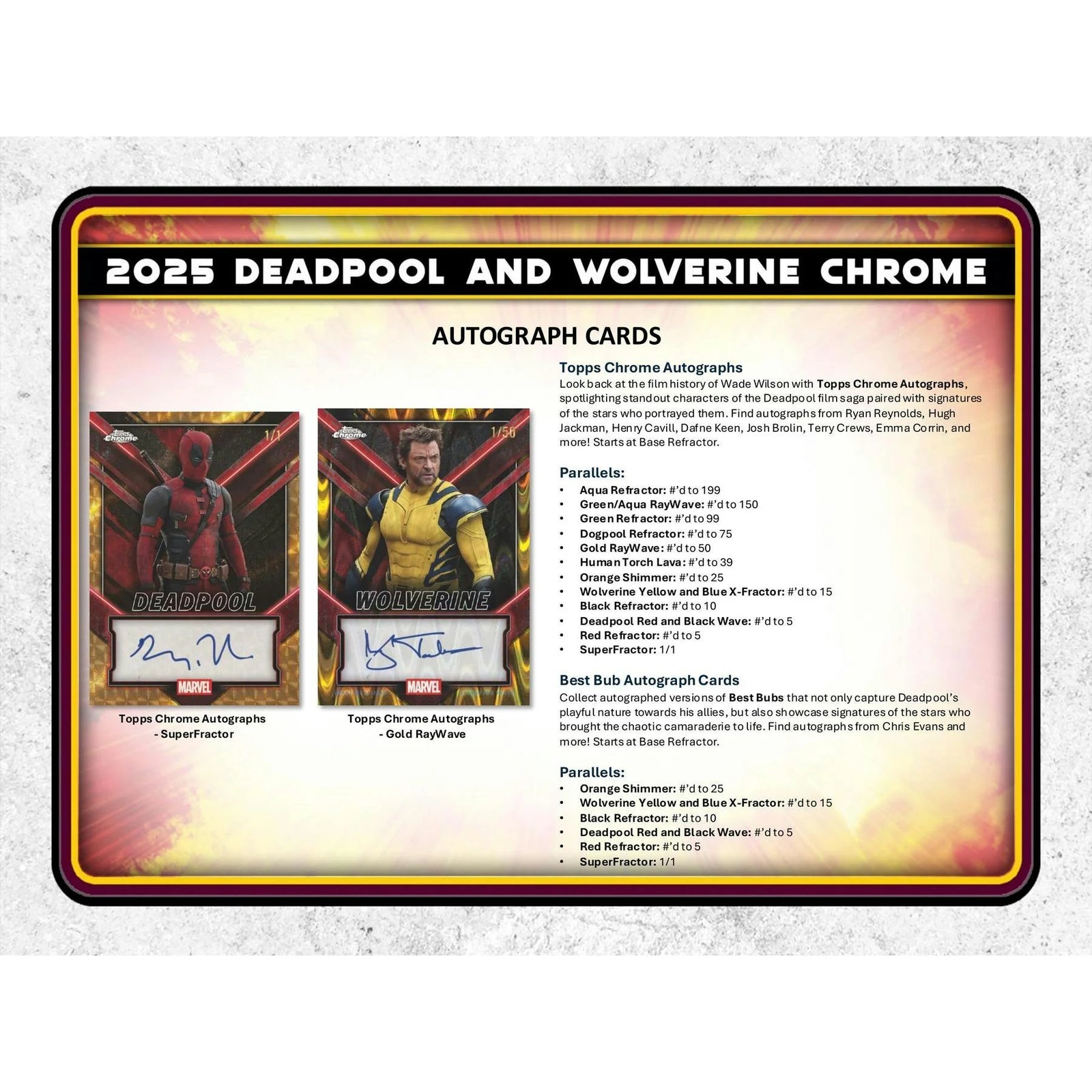 DRAFT - 2025 Topps Deadpool Chrome Hobby 12-Box Case | Entertainment