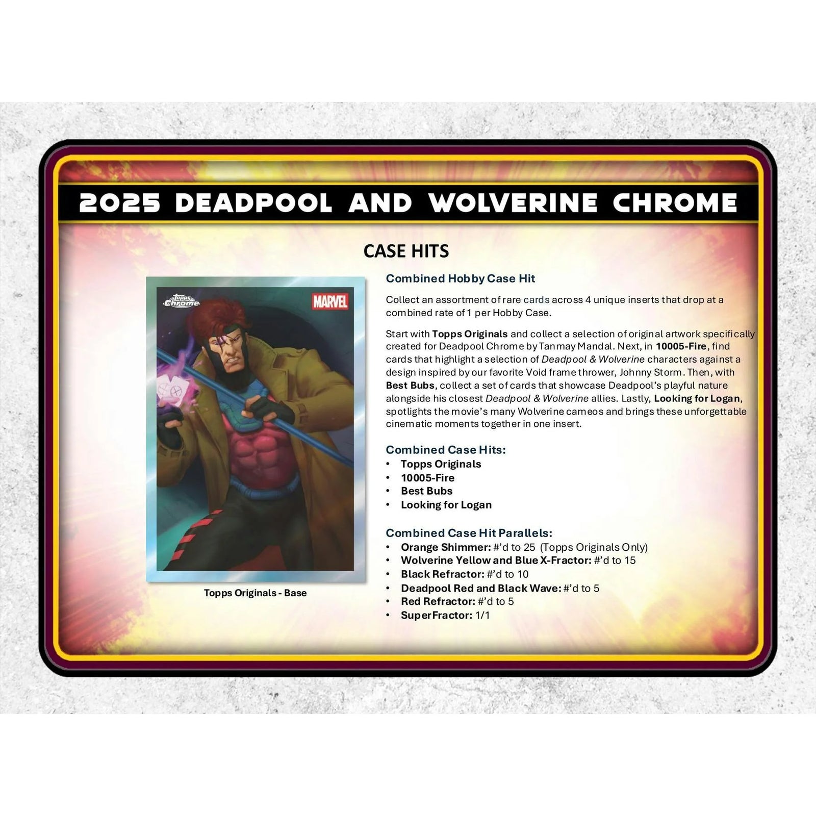 DRAFT - 2025 Topps Deadpool Chrome Hobby 12-Box Case | Entertainment