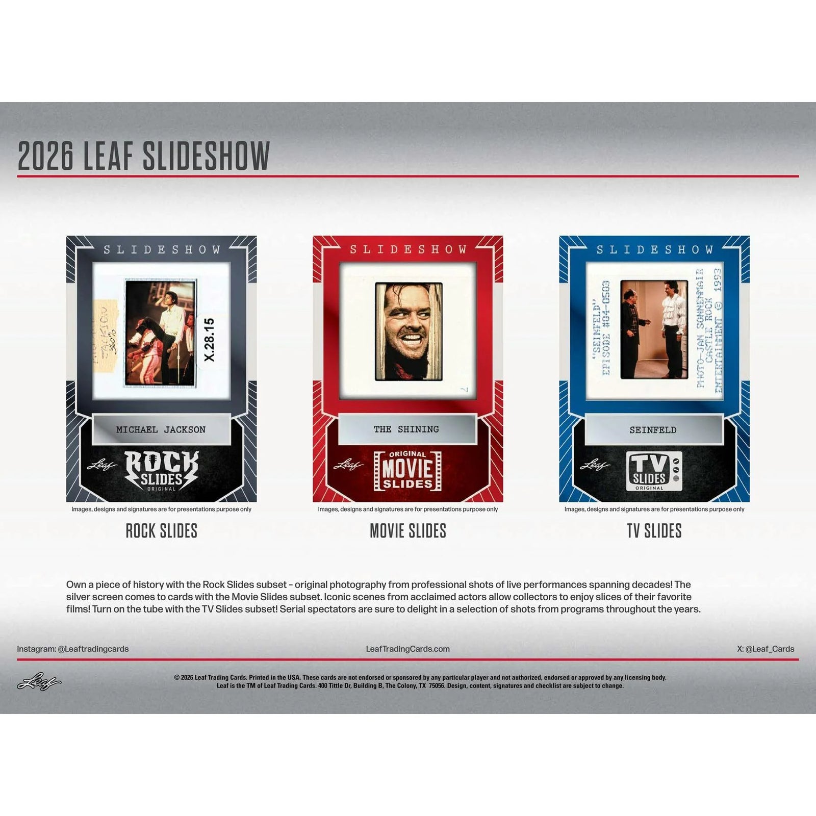 DRAFT - 2026 Leaf Slideshow Hobby 10-Box Case | Entertainment