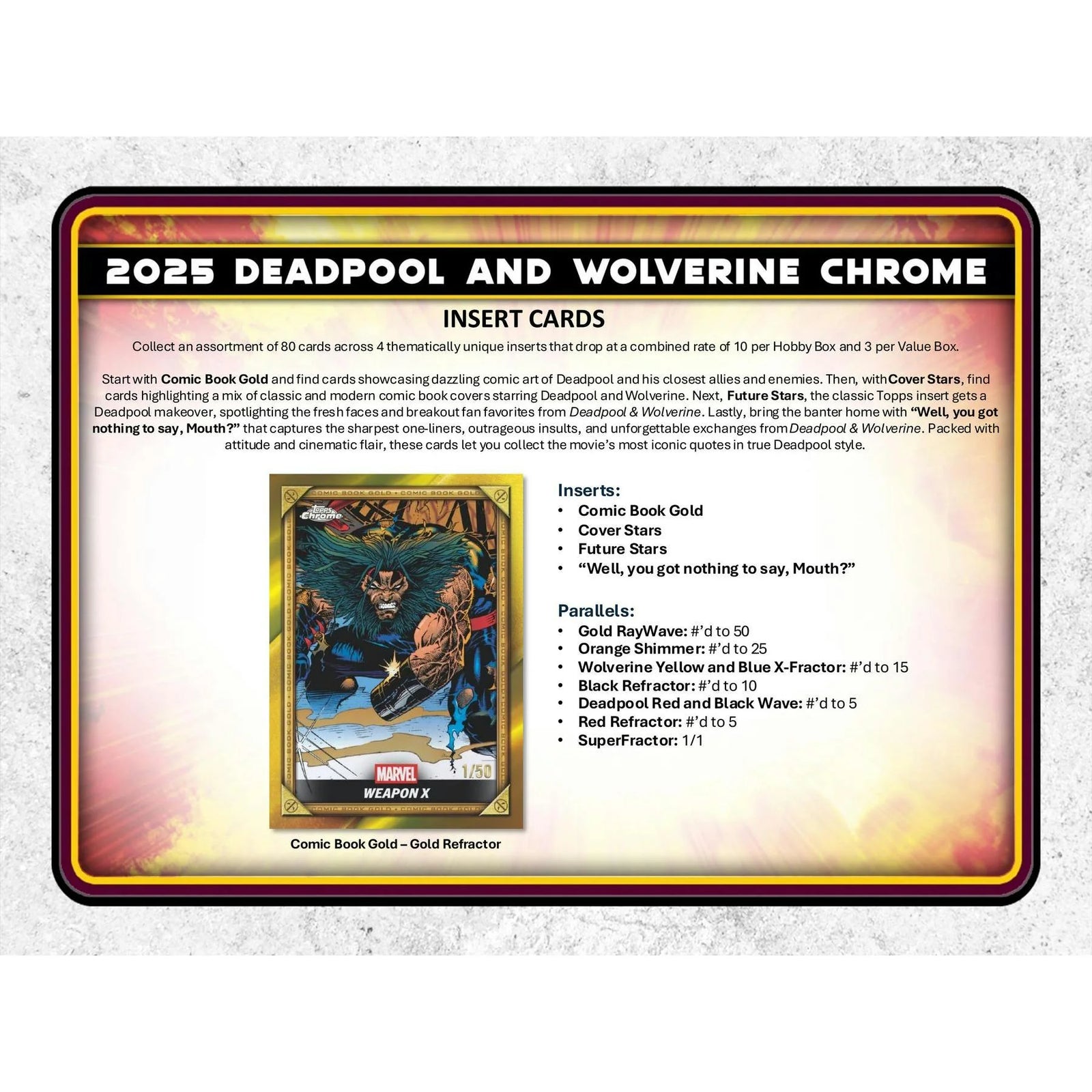 DRAFT - 2025 Topps Deadpool Chrome Blaster Box | dacardworld:BVEV0NA4WA