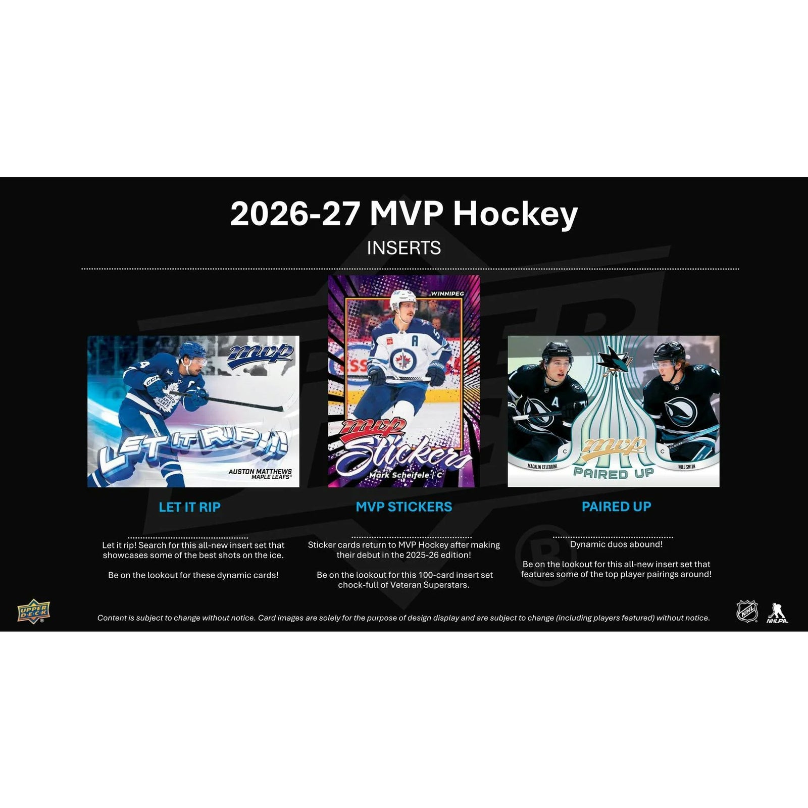 DRAFT - Presell 2026/27 Upper Deck MVP Hockey 36-Pack Retail Box (Presell) Releases Aug. 19th, 2026