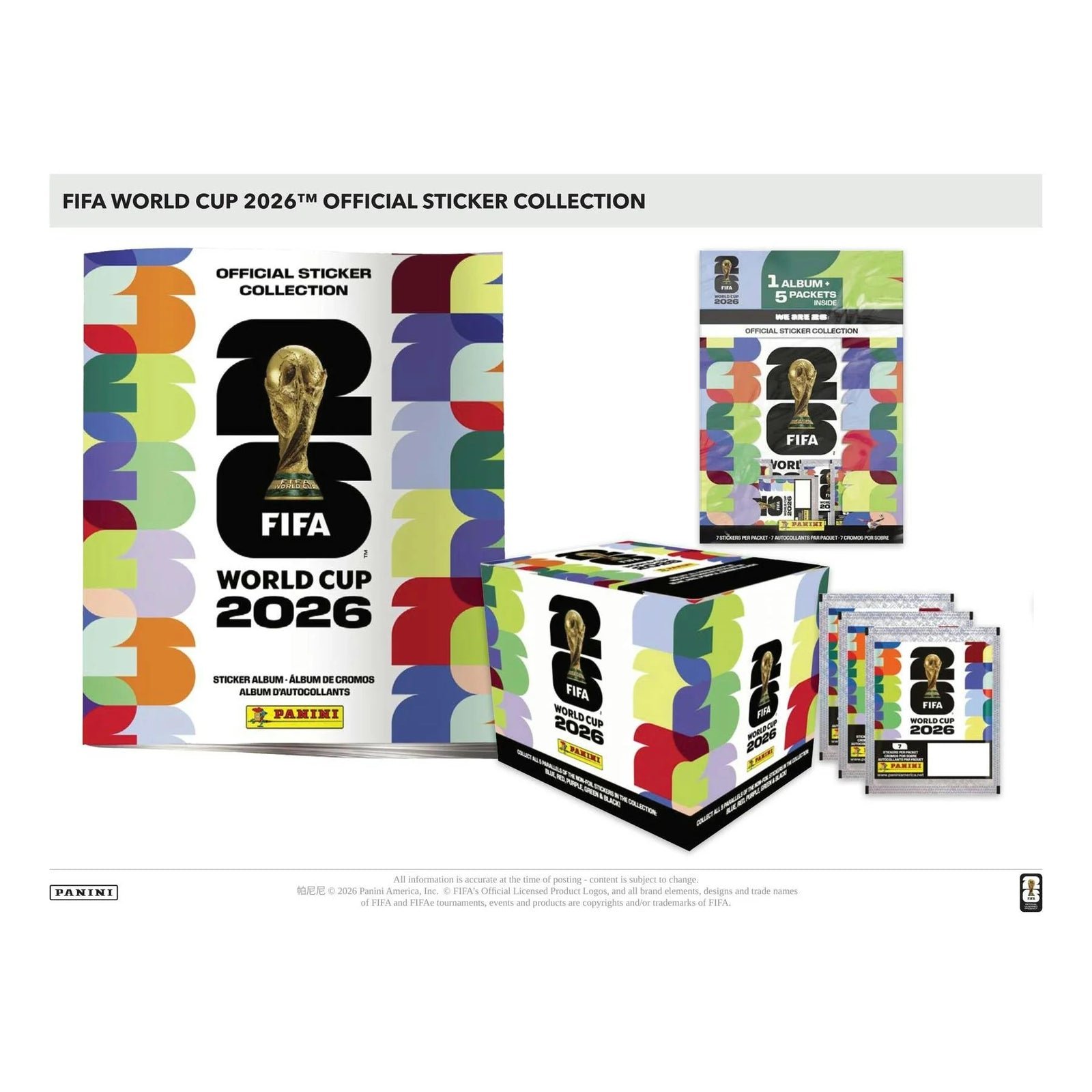 DRAFT - Presell 2026 Panini FIFA World Cup Soccer 25-Pack Sticker Box - U.S. Version (Presell) Releases May. 27th, 2026