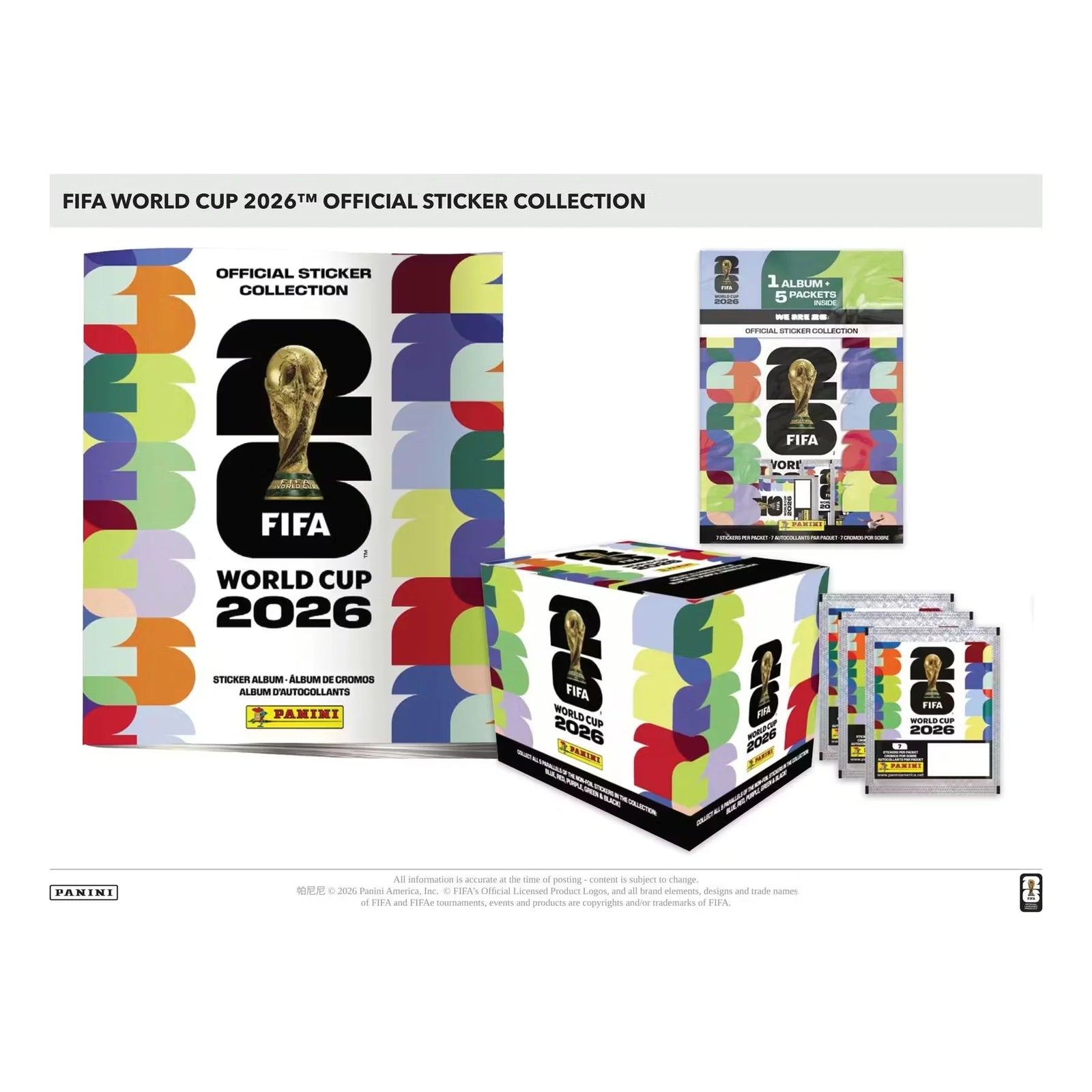 DRAFT - 2026 Panini FIFA World Cup Soccer Sticker Combo 4-Box Case | US Version