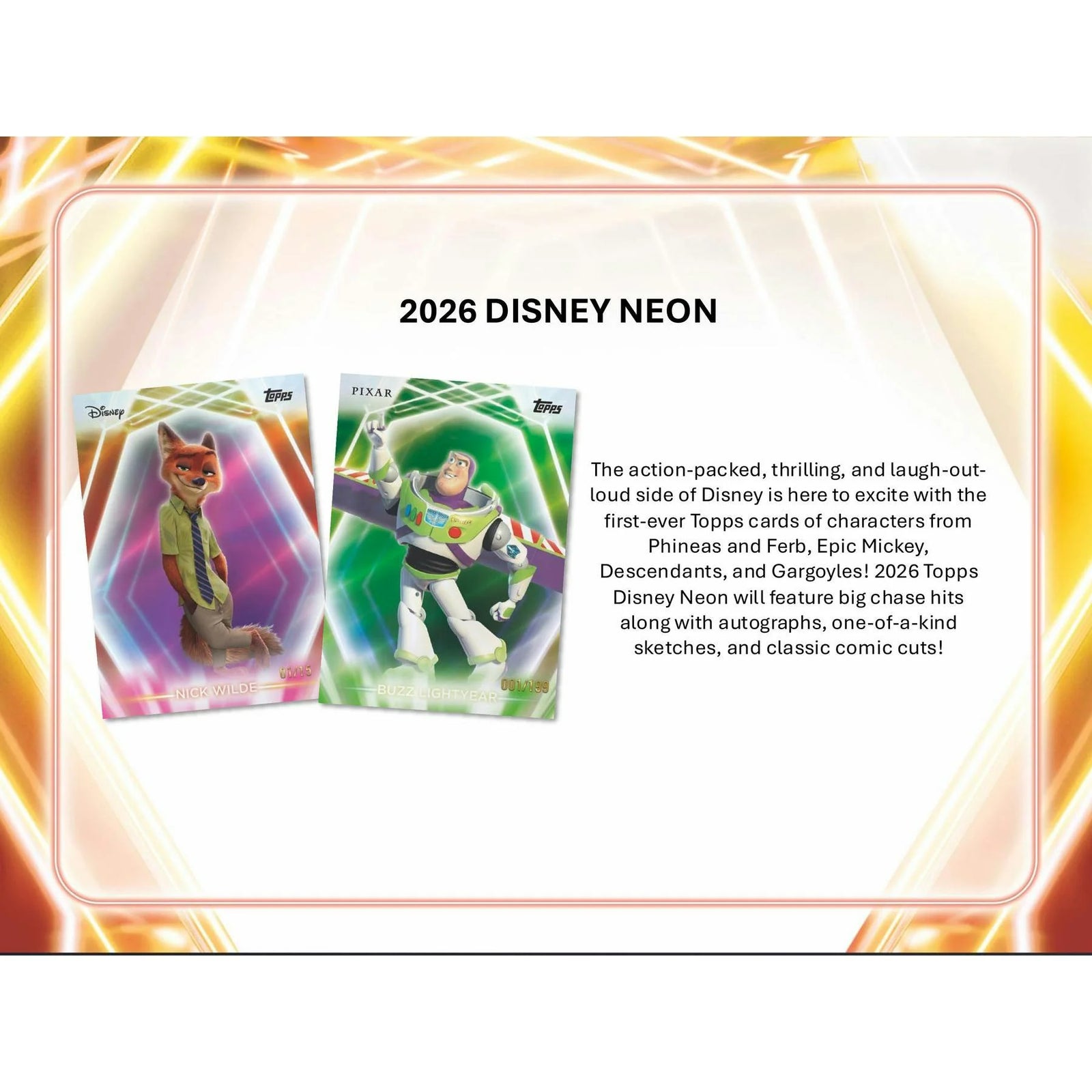 DRAFT - 2026 Topps Disney Neon Hobby Box | Entertainment Cards