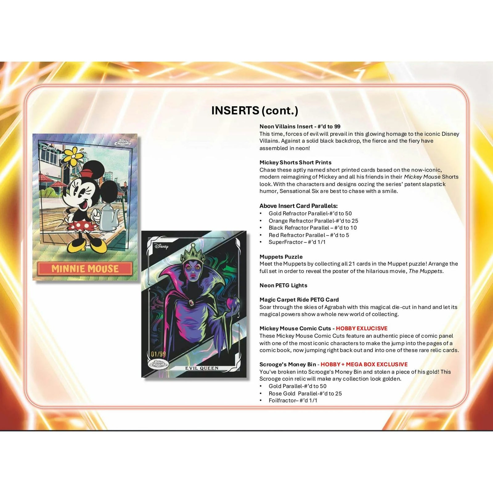 DRAFT - 2026 Topps Disney Neon Hobby Box | Entertainment Cards