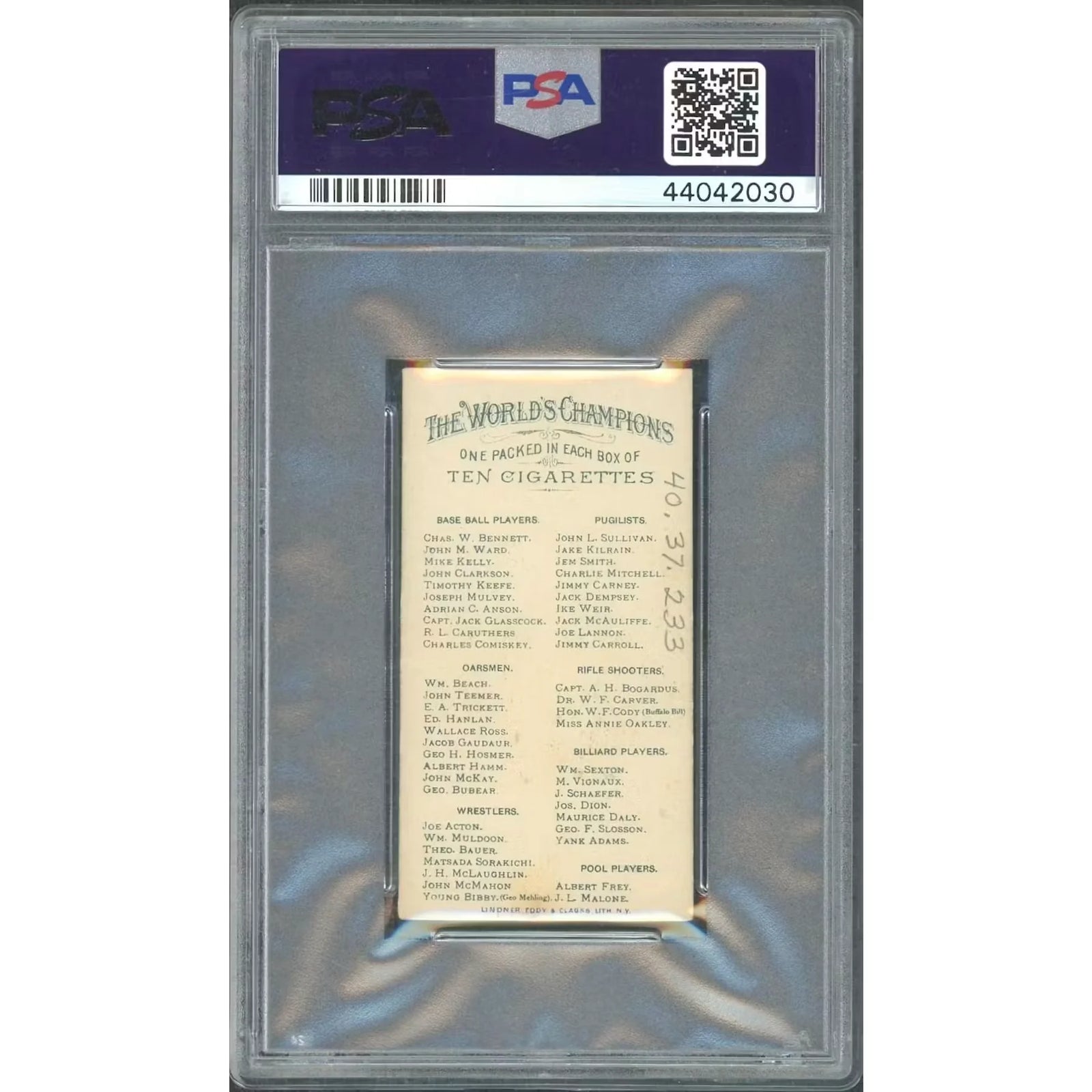 1887 N28 Allen & Ginter M. Vignaux Billiard Players Card | PSA 5