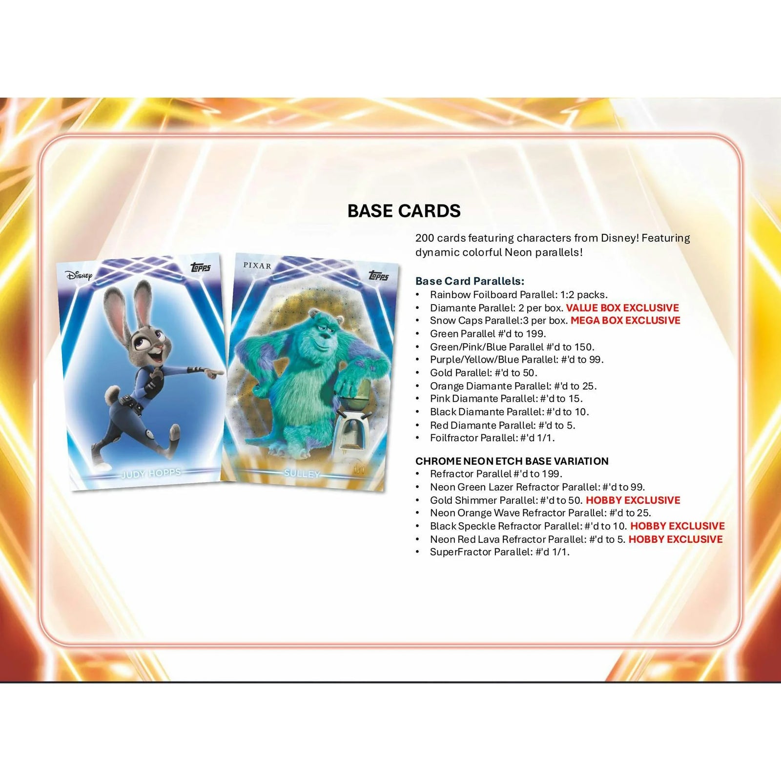 DRAFT - 2026 Topps Disney Neon Mega Box | Entertainment Cards