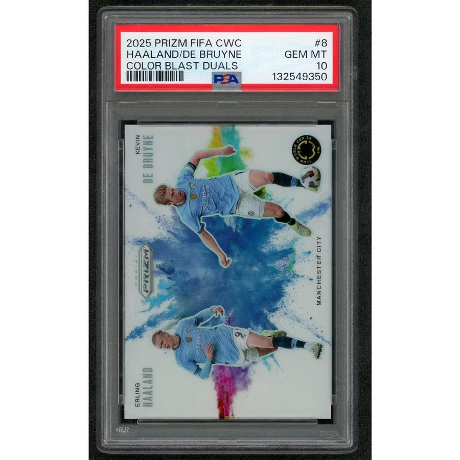 2025 Prizm FIFA Club World Cup Haaland De Bruyne Color Blast | PSA 10
