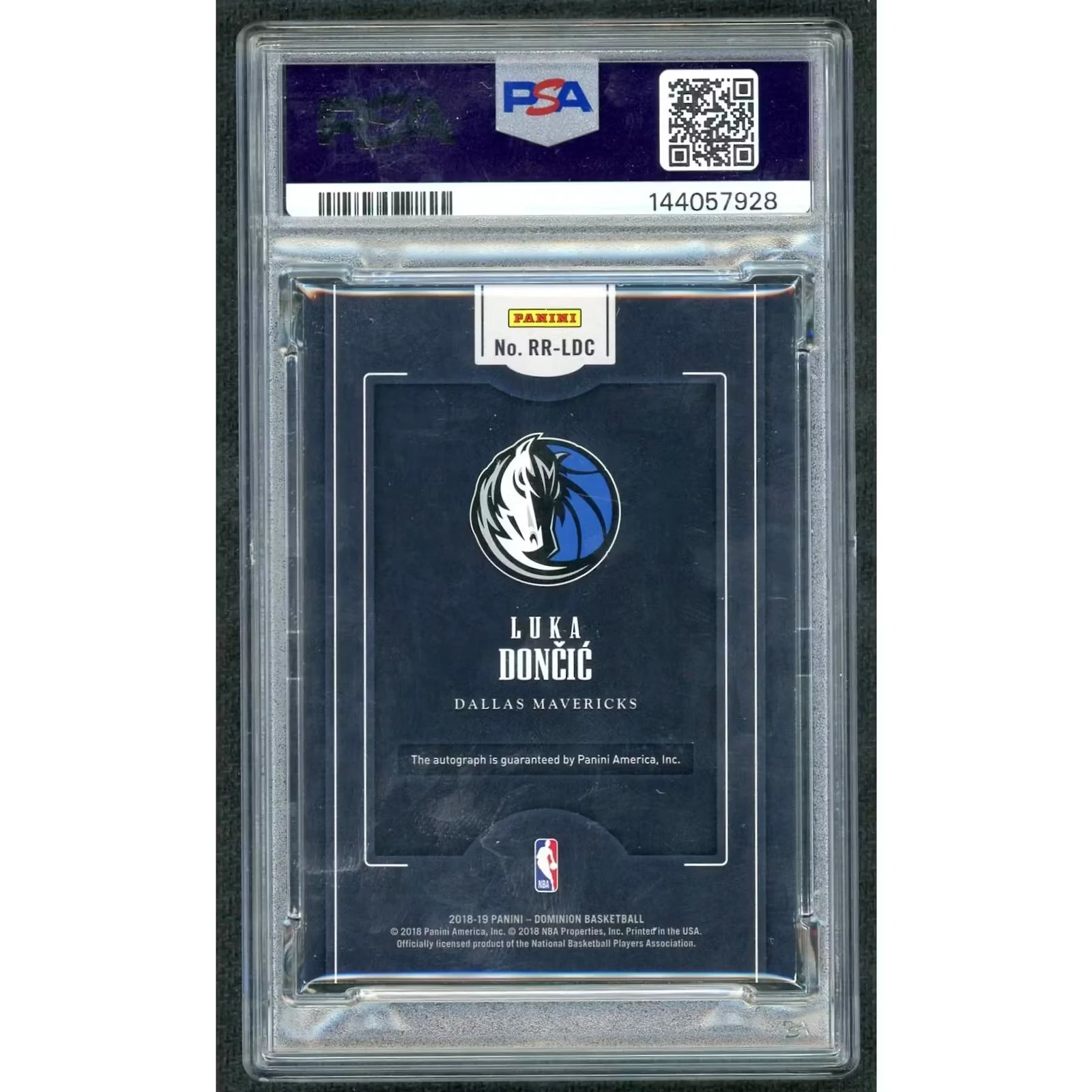 Luka Doncic 2018-19 Panini Dominion Regal Rookie Signatures Card | PSA 6 Auto 10