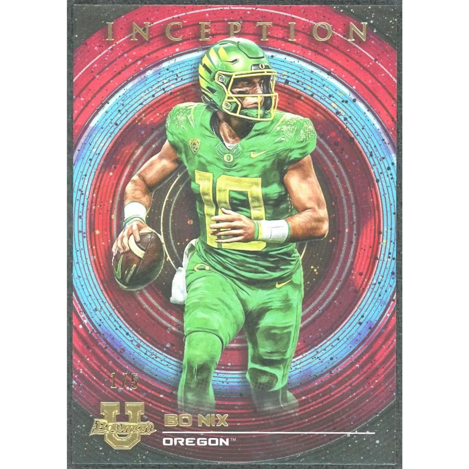Bo Nix 2022 Topps Bowman U Inception Red Foil Card |/5
