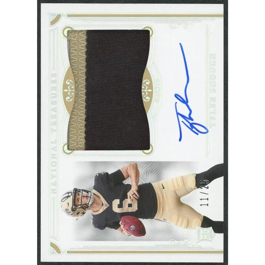 Tyler Shough 2025 National Treasures Rookie Patch Auto |/25