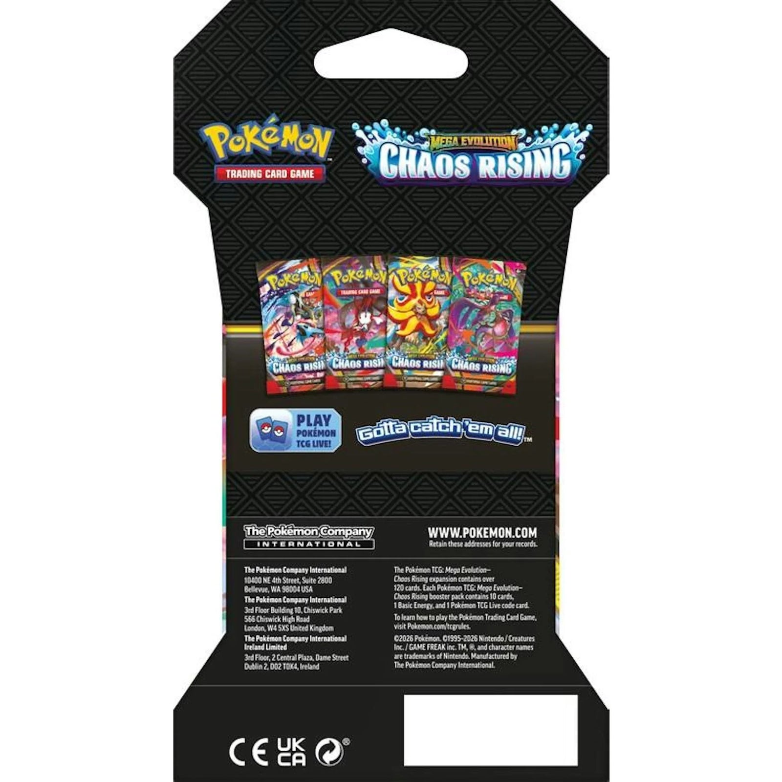DRAFT - Pokemon Mega Evolution Chaos Rising Sleeved Booster 144-Pack Case