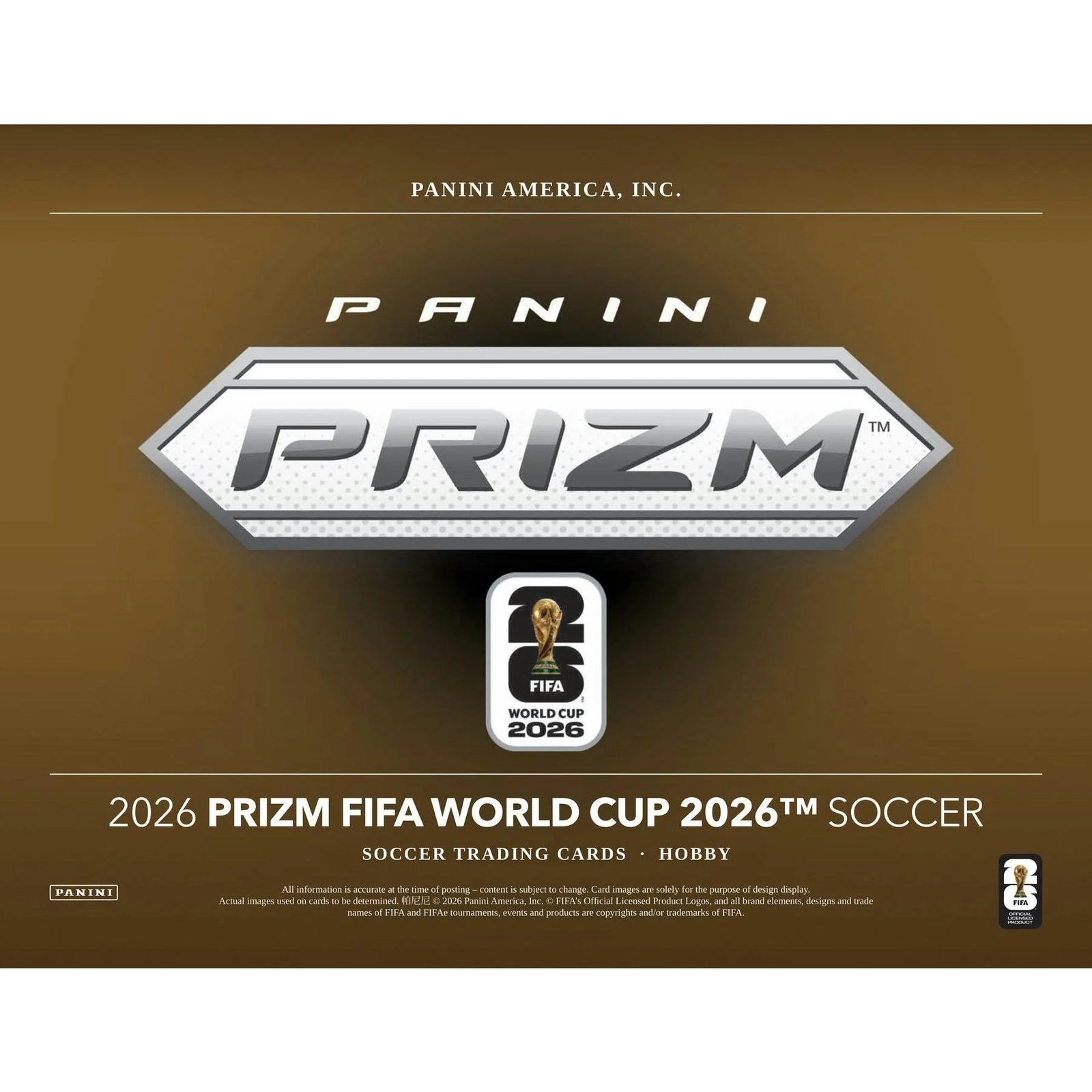 DRAFT - Presell 2026 Panini Prizm FIFA World Cup Soccer Hobby Box (Presell) Releases Jun. 17th, 2026