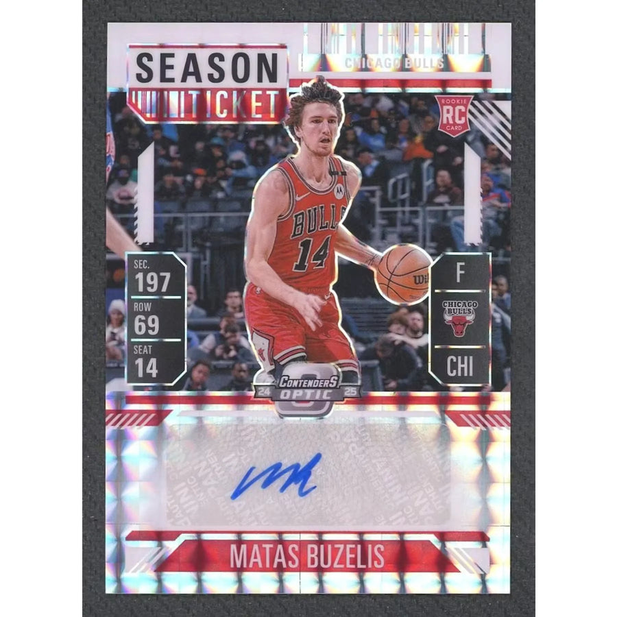 Matas Buzelis Signed Rookie Card | 2024-25 Panini Mosaic Contenders Optic