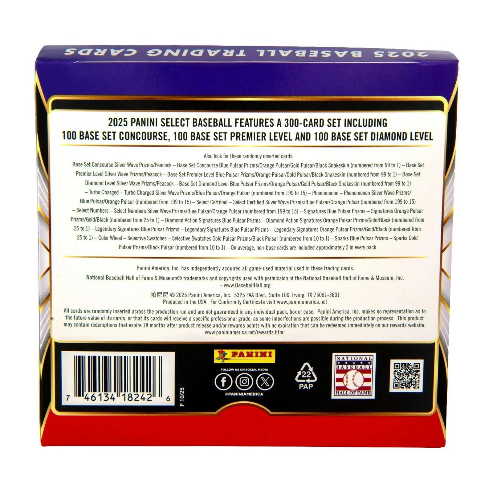 DRAFT - Just In 2025 Panini Select Baseball Hobby Preferred 20-Box Case
