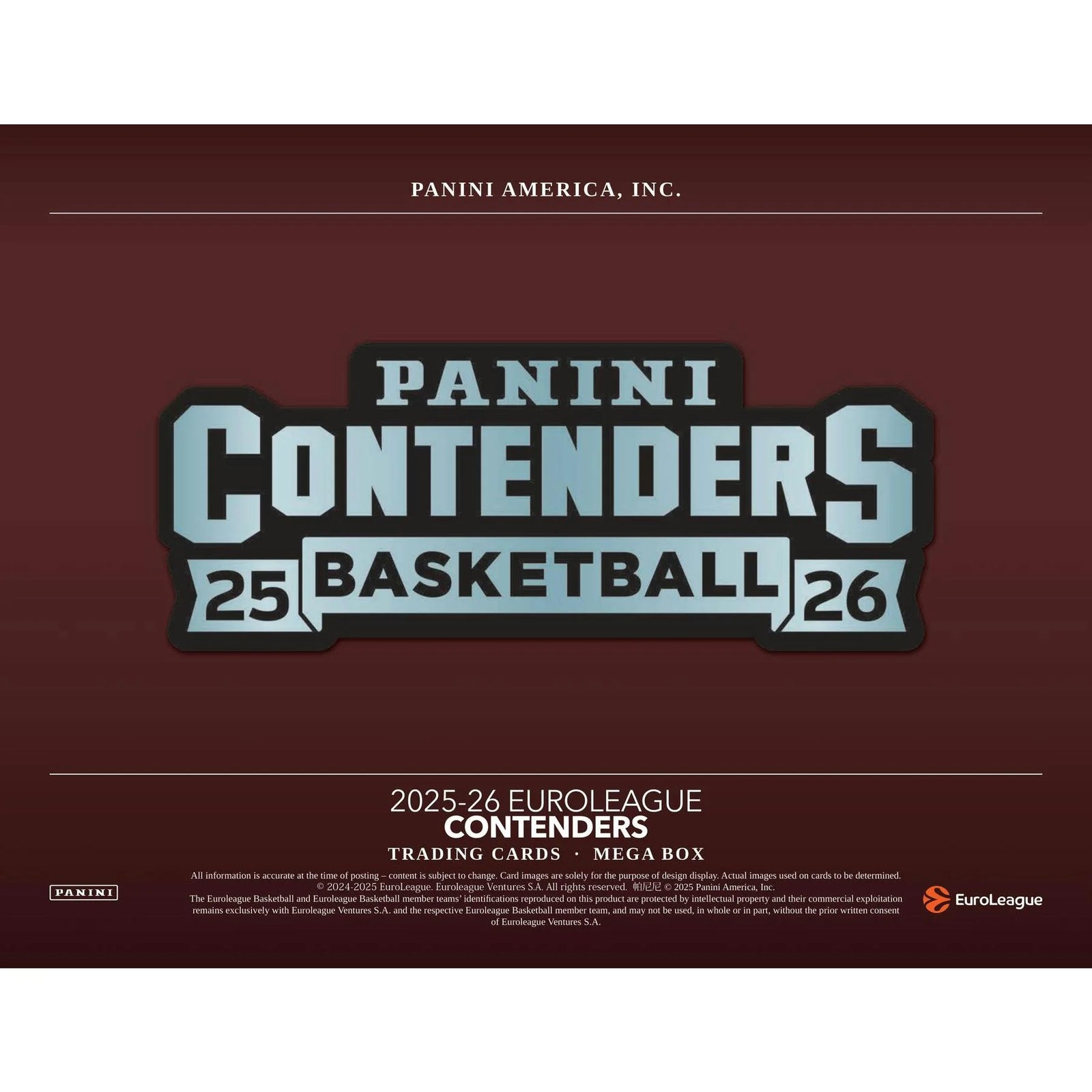 DRAFT - New 2025/26 Panini Contenders EuroLeague Basketball Mega Hobby 20-Box Case
