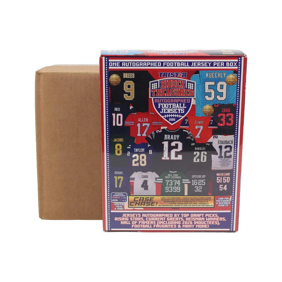 DRAFT - New 2026 TriStar Hidden Treasures Autographed Football Jersey Hobby 5-Box Case