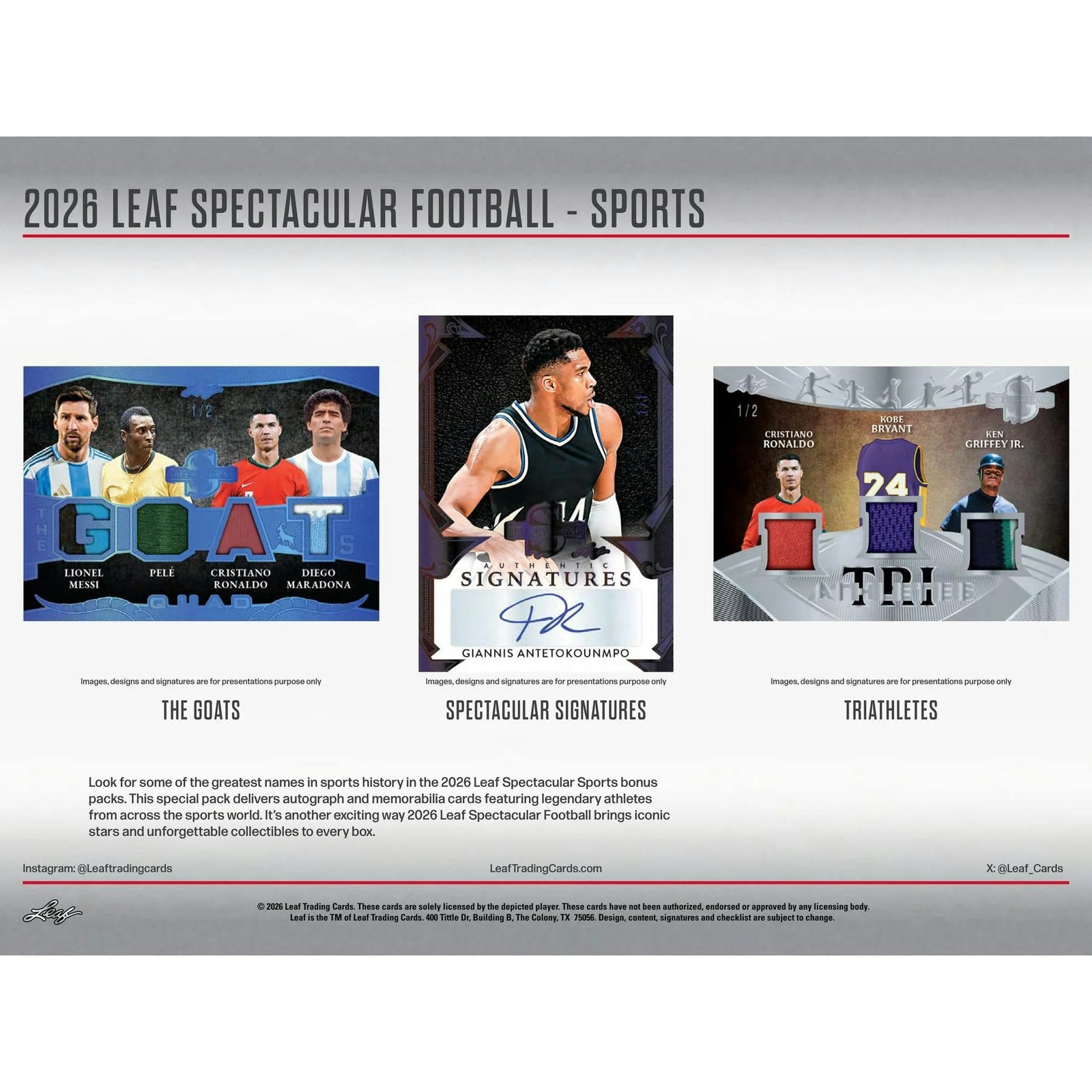 DRAFT - Presell 2026 Leaf Spectacular Football Hobby Box (Presell) Releases Jun. 10th, 2026