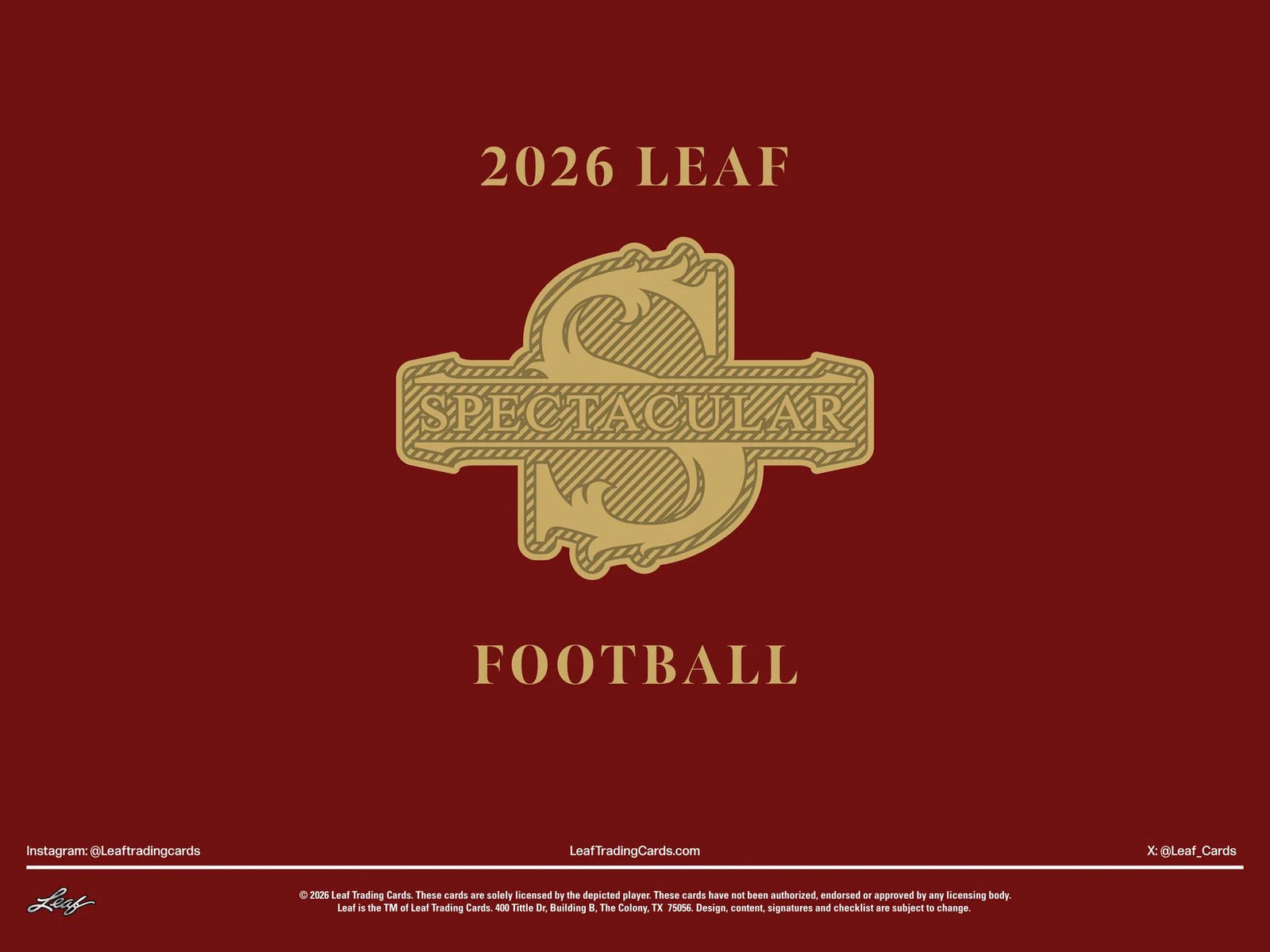 DRAFT - Presell 2026 Leaf Spectacular Football Hobby Box (Presell) Releases Jun. 10th, 2026