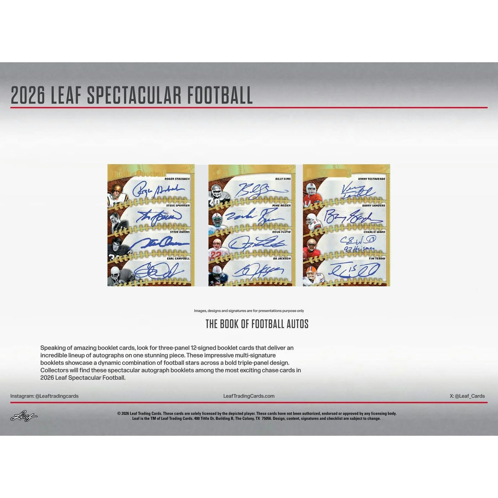 DRAFT - Presell 2026 Leaf Spectacular Football Hobby Box (Presell) Releases Jun. 10th, 2026
