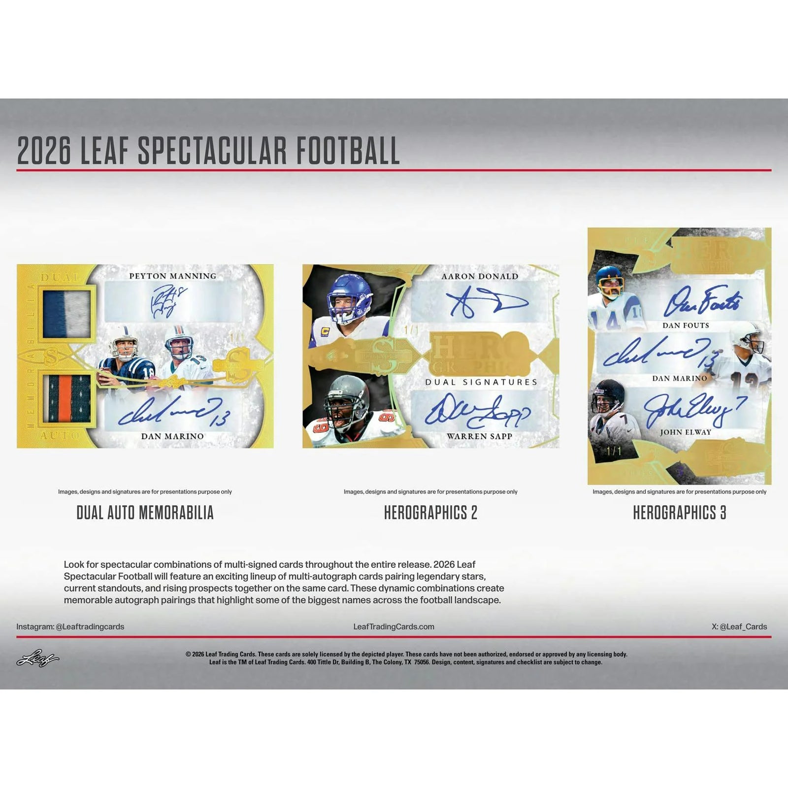 DRAFT - Presell 2026 Leaf Spectacular Football Hobby 3-Box Case (Presell) Releases Jun. 10th, 2026