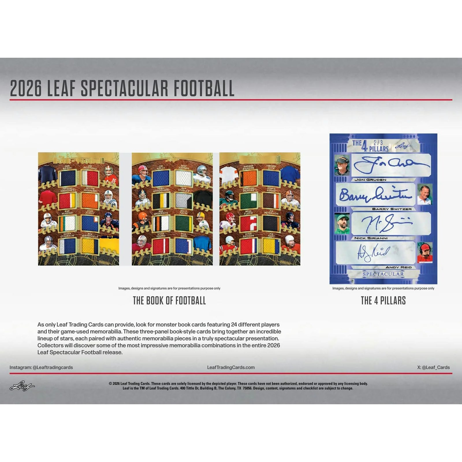 DRAFT - Presell 2026 Leaf Spectacular Football Hobby 3-Box Case (Presell) Releases Jun. 10th, 2026