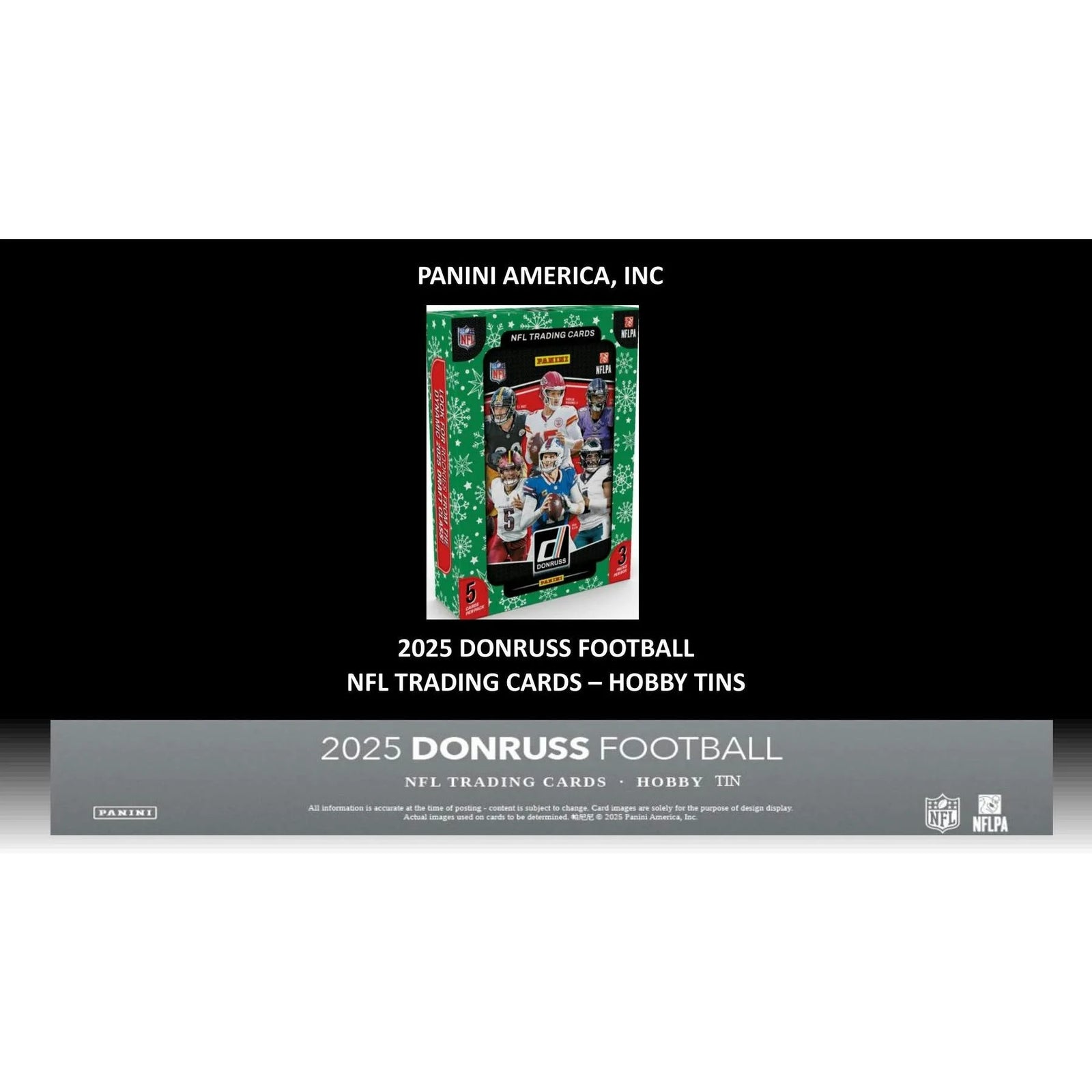 DRAFT - New 2025 Panini Donruss Football Winter Holiday 60-Tin Case (Box)