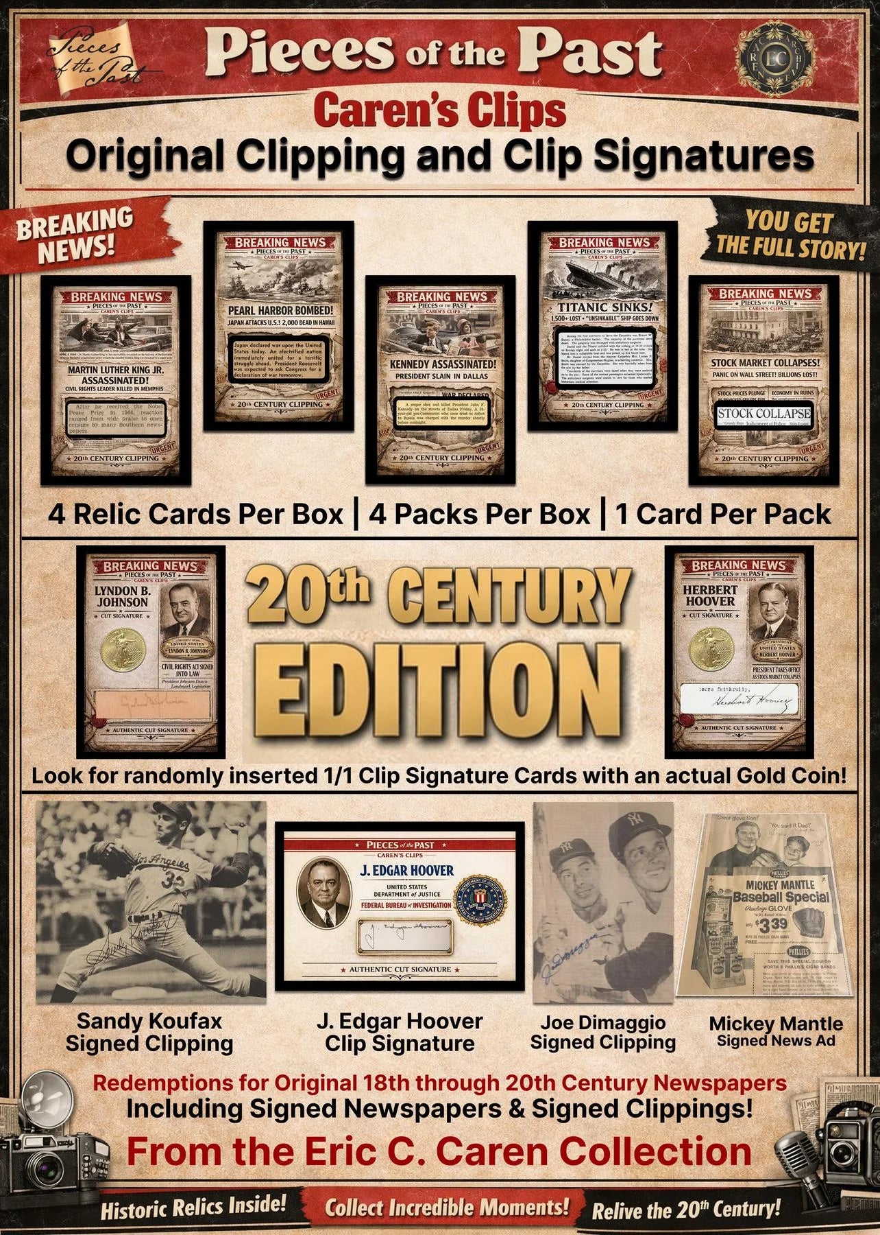 DRAFT - 2026 Keepsake Pieces of the Past Caren's Clips 20th Century Edition | Hobby 10-Box Case Pr