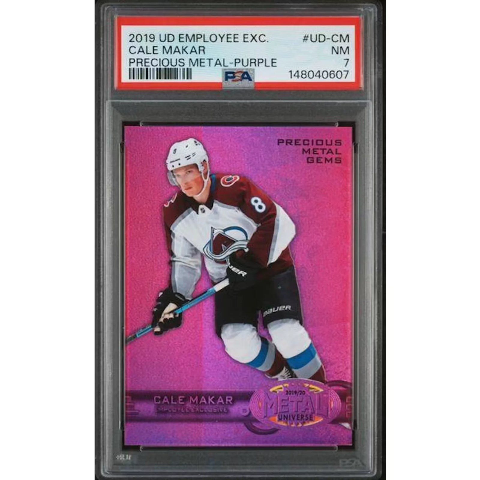 Cale Makar 2019 Upper Deck Employee Exclusive Precious Metal Gems Card | PSA 7