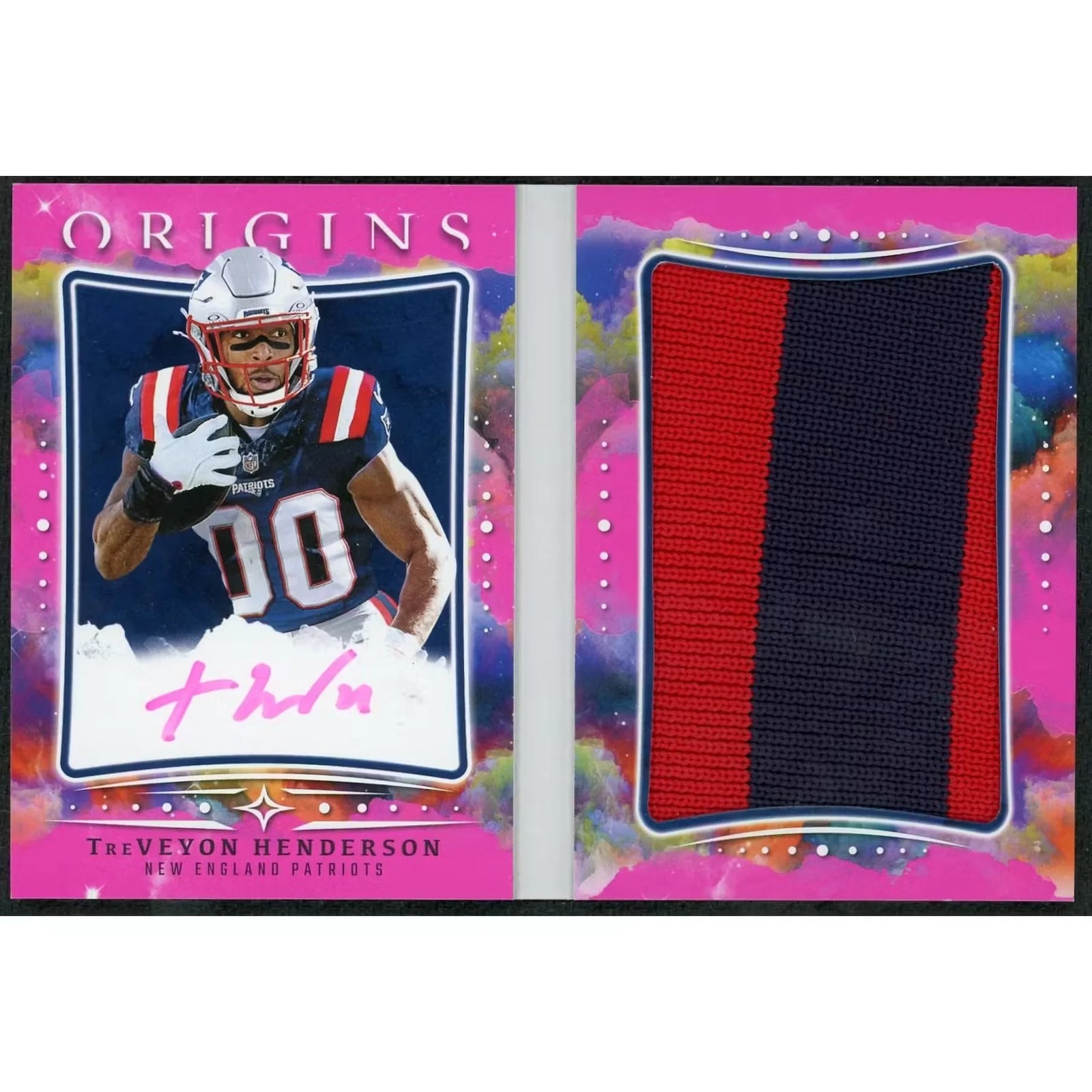 TreVeyon Henderson 2025 Panini Origins Rookie Booklet Patch Auto |/12