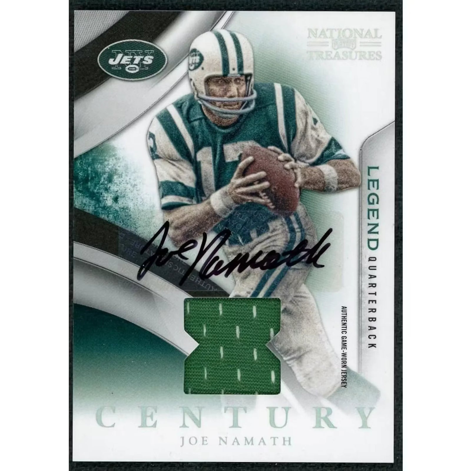 Joe Namath Signed Patch Card | 2009 National Treasures Auto/5