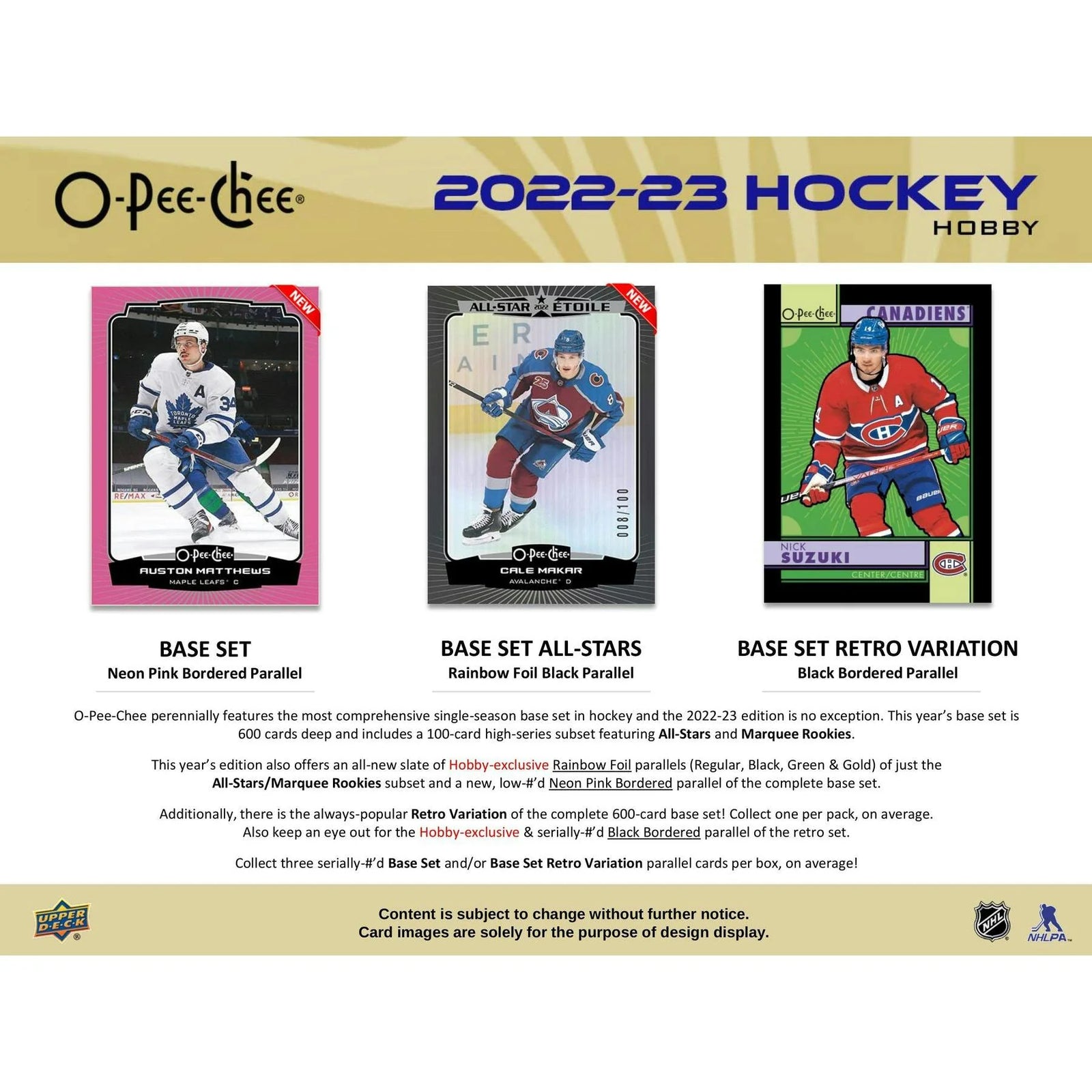 DRAFT - New 2022/23 Upper Deck O-Pee-Chee Hockey Hobby 16-Box Case