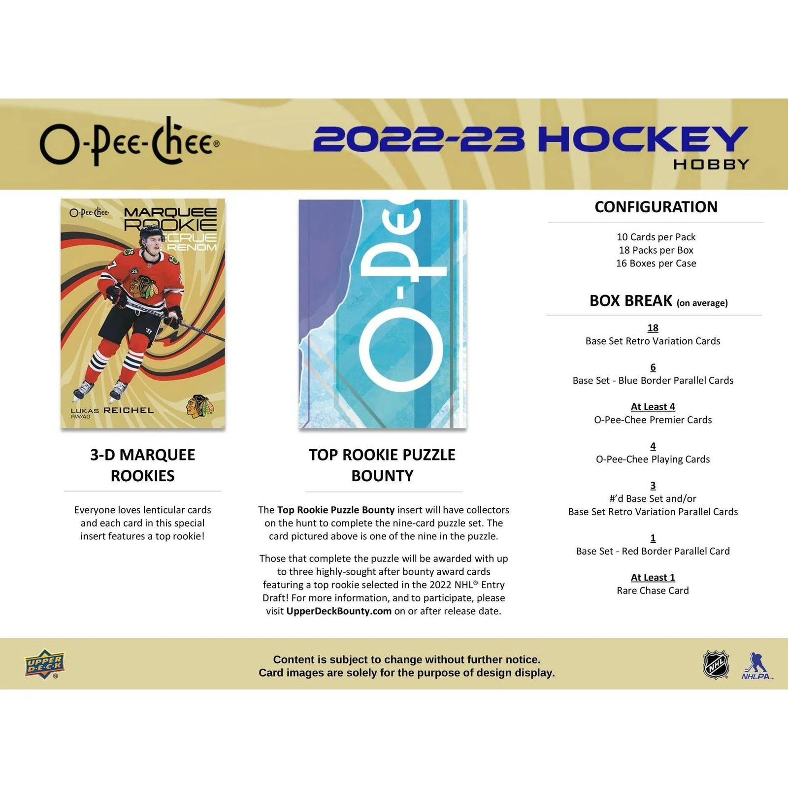 DRAFT - New 2022/23 Upper Deck O-Pee-Chee Hockey Hobby 16-Box Case