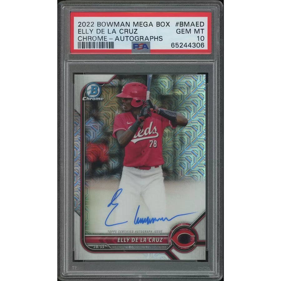 2022 Bowman Chrome Mega Box Baseball #BMAED Elly De La Cruz Rookie Auto PSA 10 (GEM MT) (Ships Sealed Only)