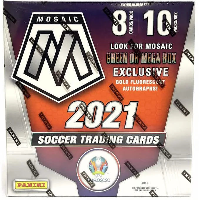 DRAFT - Just In 2020/21 Panini Mosaic UEFA Euro 2020 Soccer Mega Box (Gold Fluorescent Parallels) (Reed Buy)