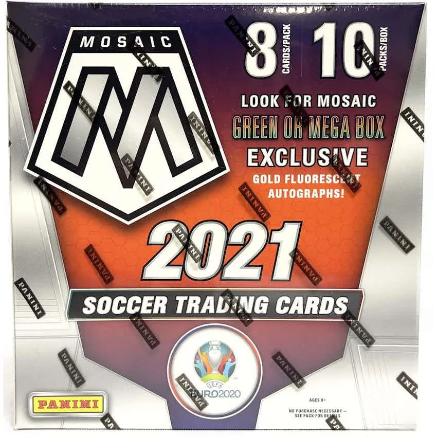 DRAFT - Just In 2020/21 Panini Mosaic UEFA Euro 2020 Soccer Mega Box (Gold Fluorescent Parallels) (Reed Buy)