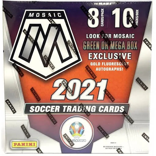 DRAFT - Just In 2020/21 Panini Mosaic UEFA Euro 2020 Soccer Mega Box (Gold Fluorescent Parallels) (Reed Buy)