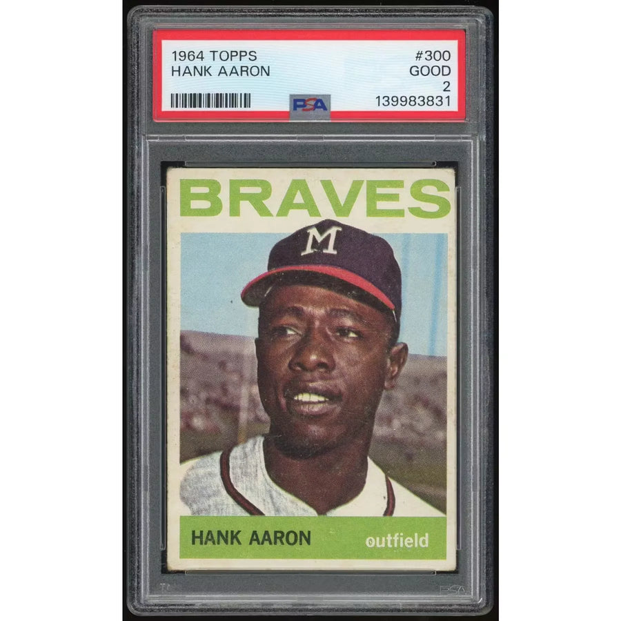 Hank Aaron 1964 Topps #300 Baseball Card | PSA 2