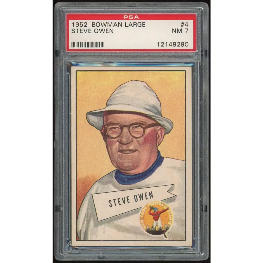 Steve Owen 1952 Bowman Large #4 Card | PSA 7