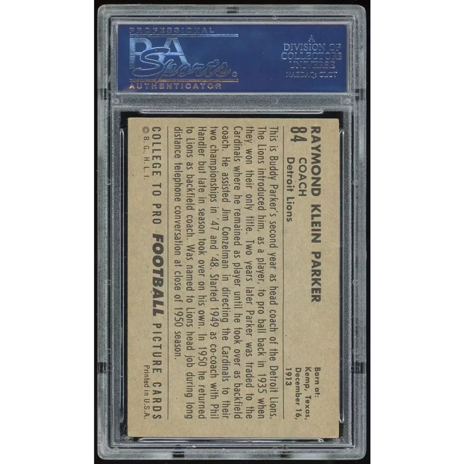 1952 Bowman Large #84 Ray Parker | PSA 6